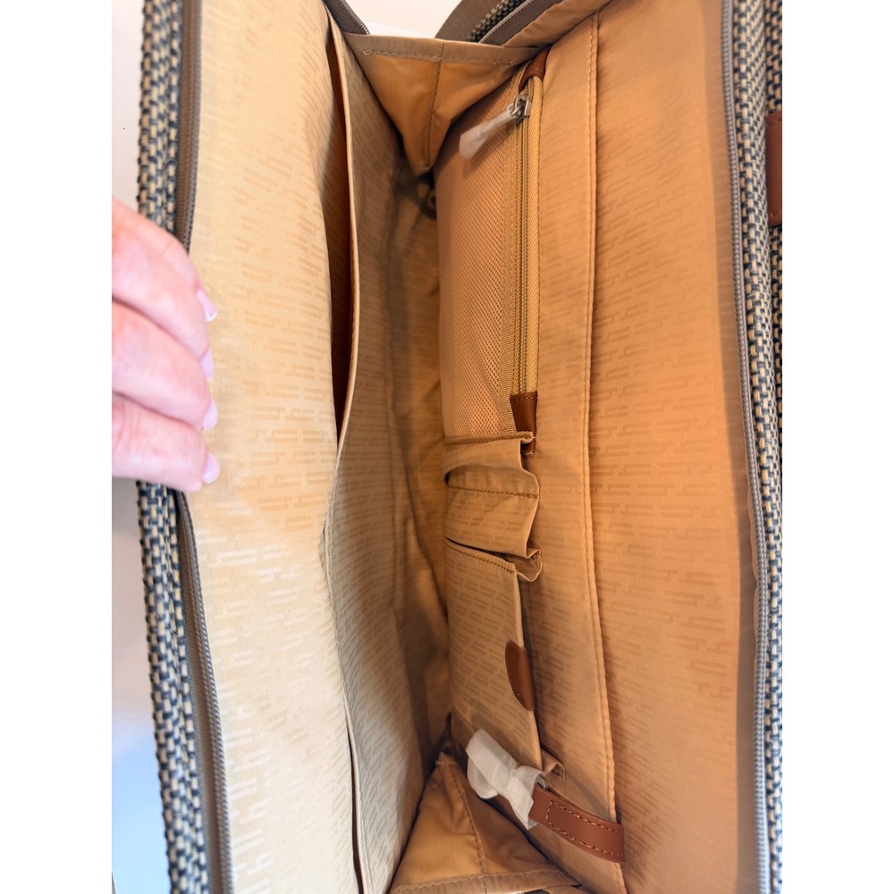 Hartmann Herringbone Weekender Duffel Bag USB Charging Brown Tan 21" Carry On - Picture 3 of 16